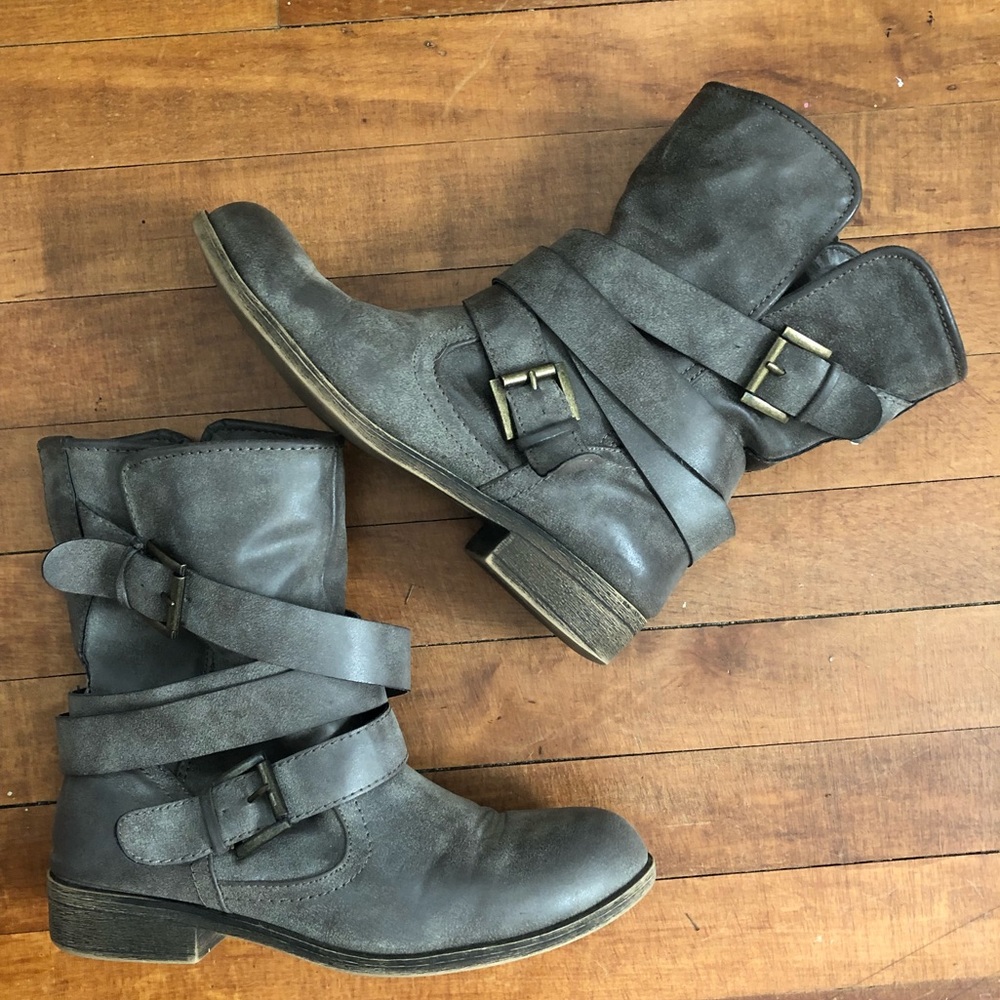 Madden Girl Gray Ankle Boots